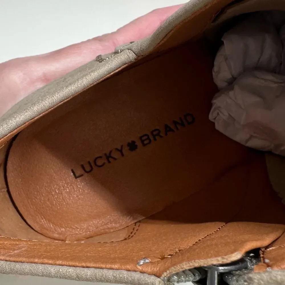 NWOB | Lucky Brand | Bellita Booties | Taupe | Size 6.5 M